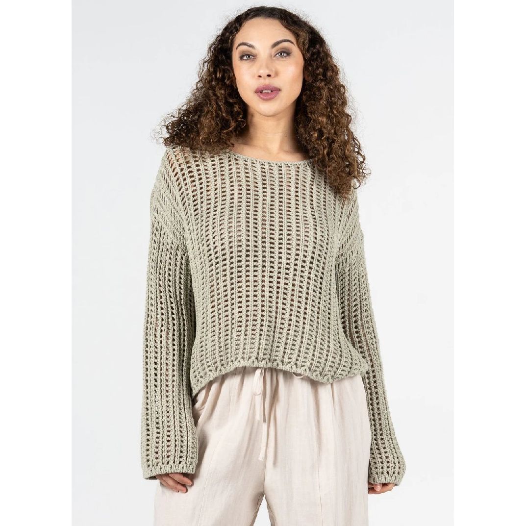 Cotton Open Knit Sweater