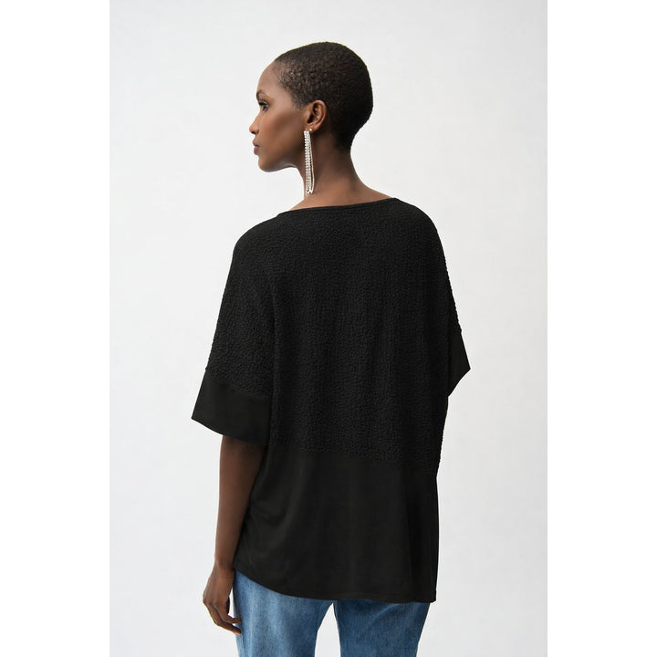 Seersucker + Silky Knit Asymmetrical Top