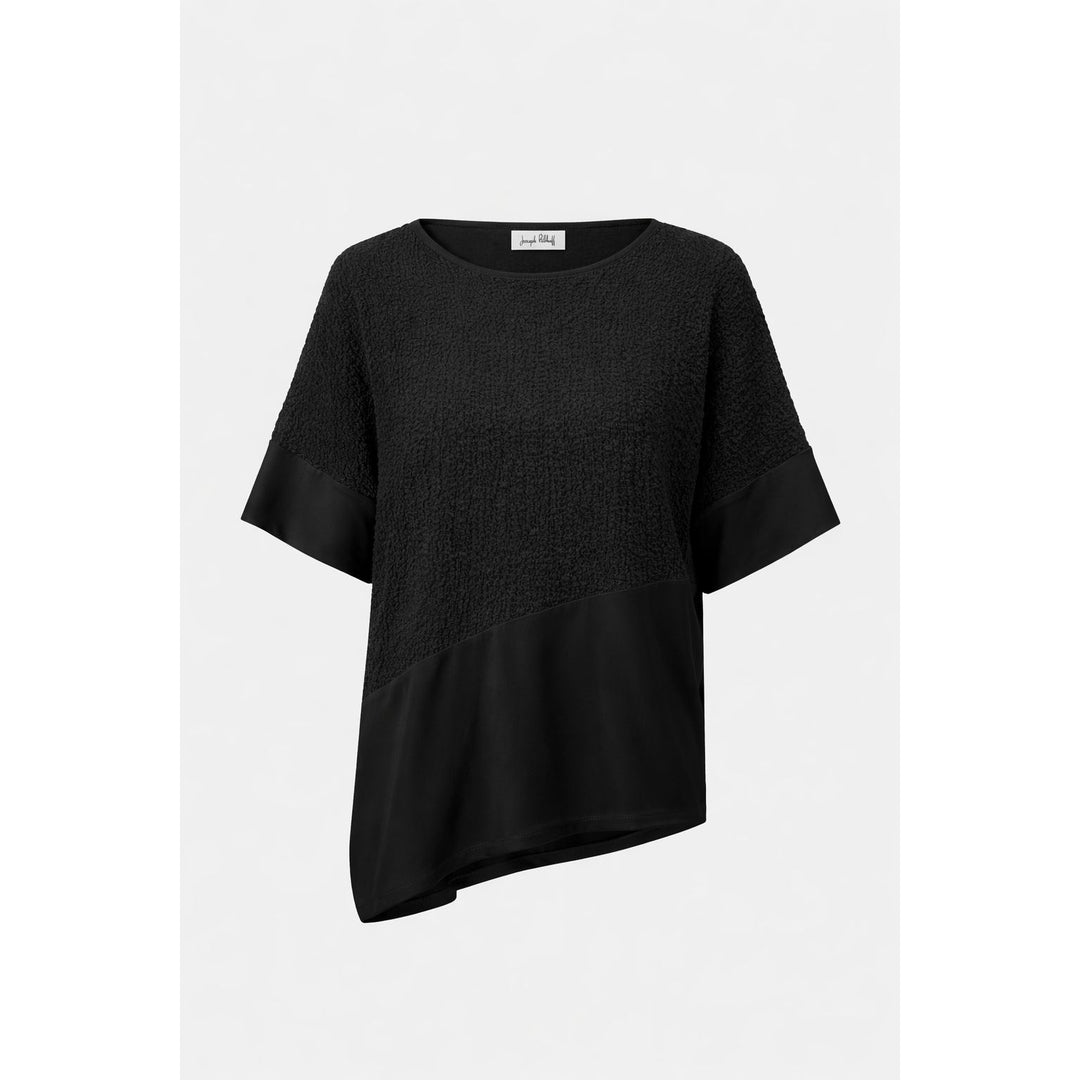 Seersucker + Silky Knit Asymmetrical Top