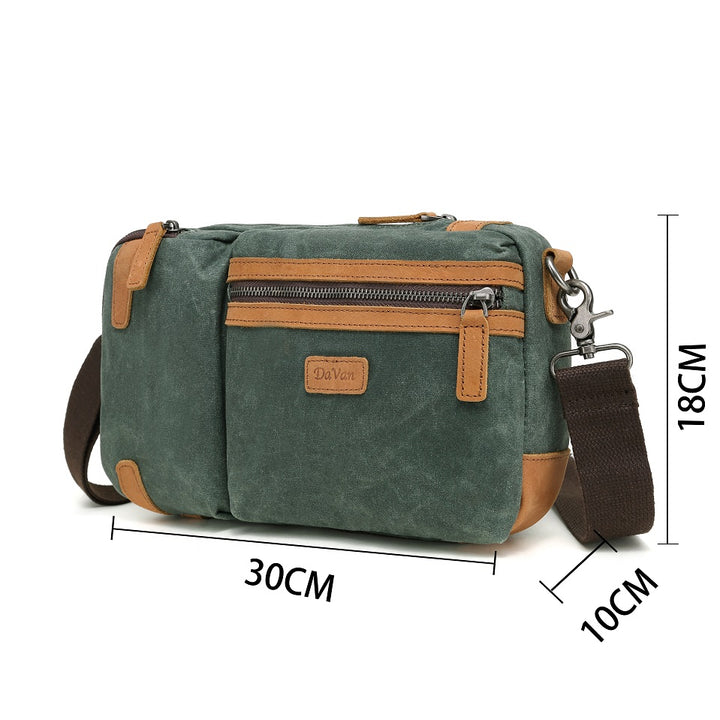 Bolso bandolera multifunción de lona encerada