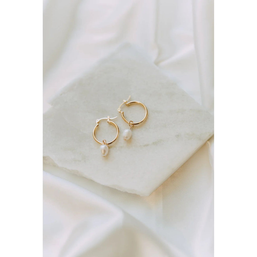 Pearl Drop Hoops