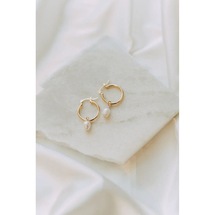 Pearl Drop Hoops