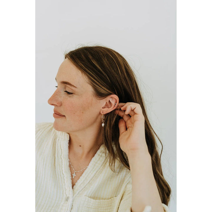 Pearl Drop Hoops