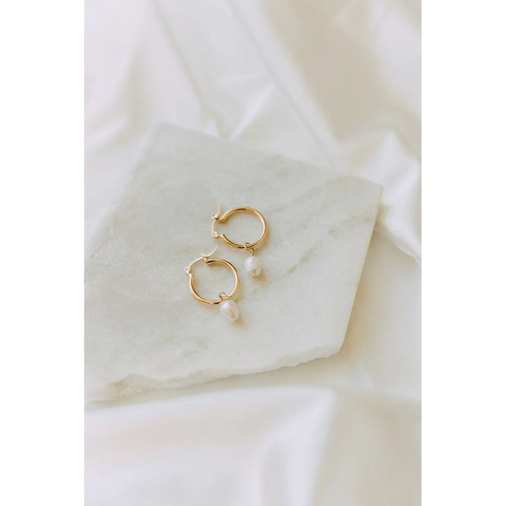 Pearl Drop Hoops