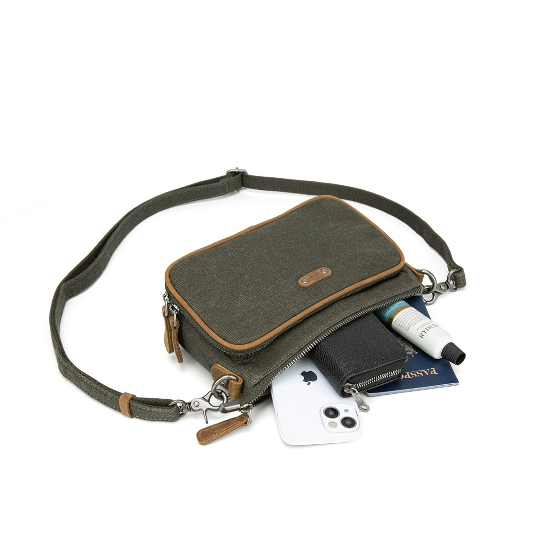 Bolso de hombro pequeño de lona
