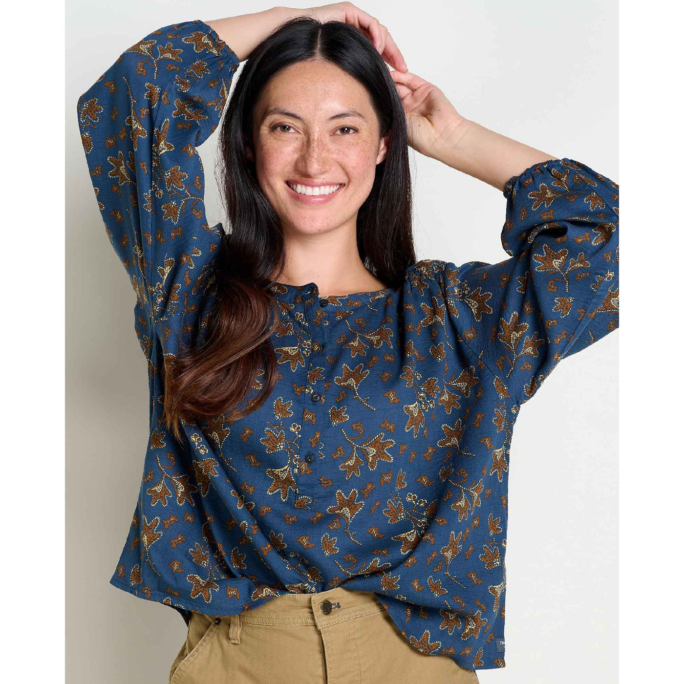 Manzana Long Sleeve Peasant Top