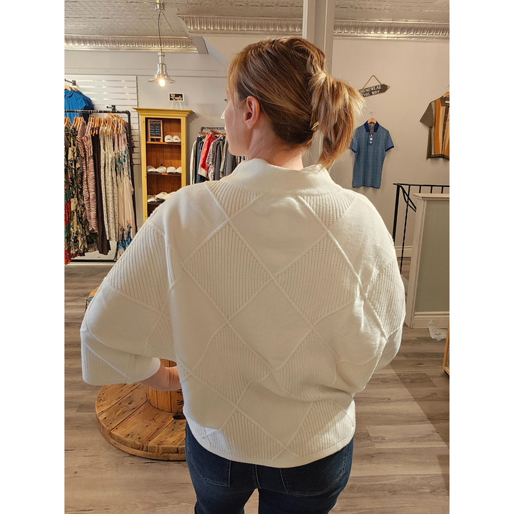 Pull texturé en tricot à col montant