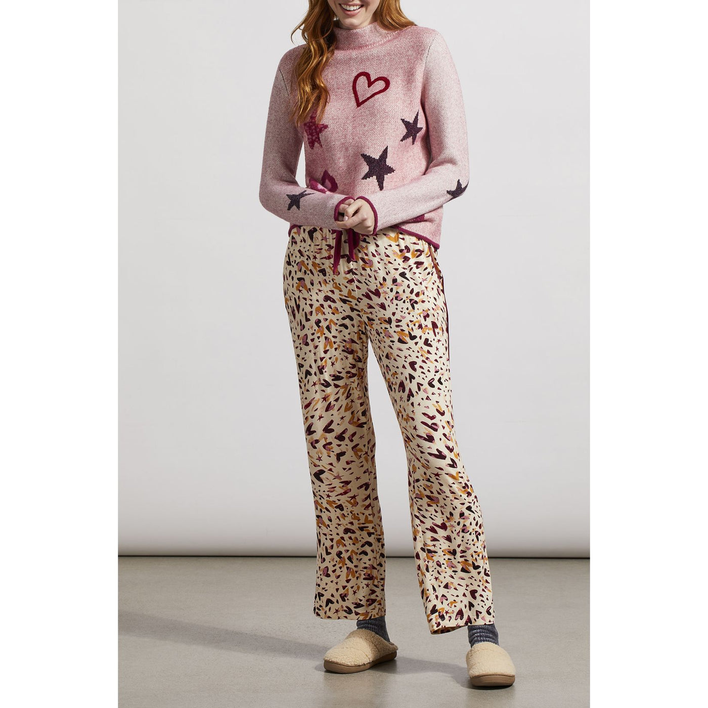 Mock Neck Intarsia Sweater