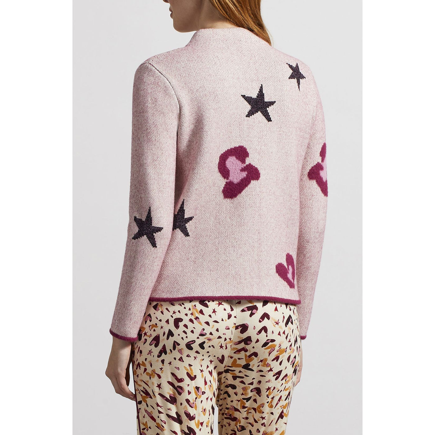 Mock Neck Intarsia Sweater