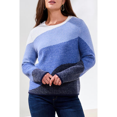 Pull ras du cou en tricot double pelucheux
