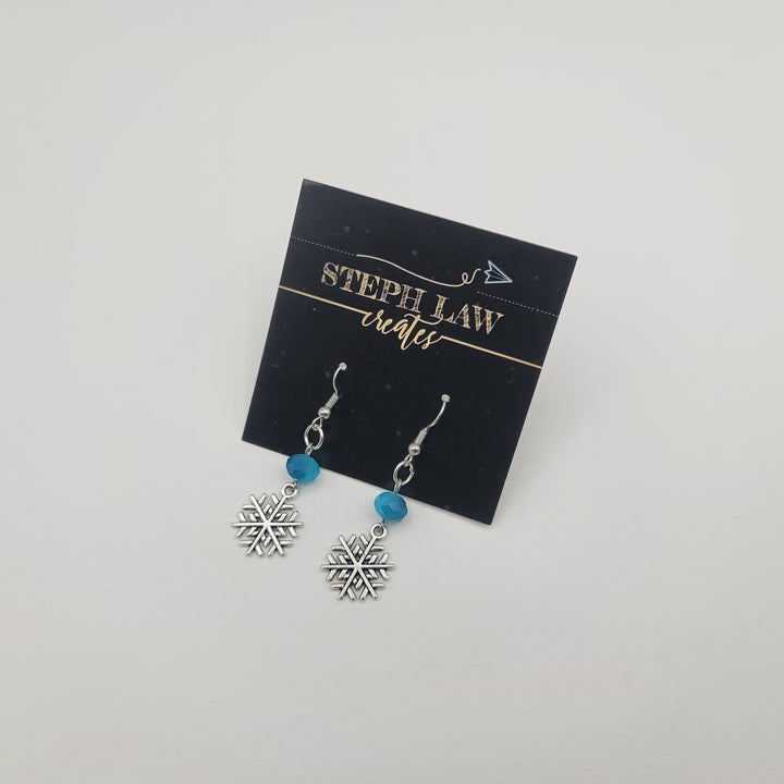 Boucle d'oreille flocon de neige en argent