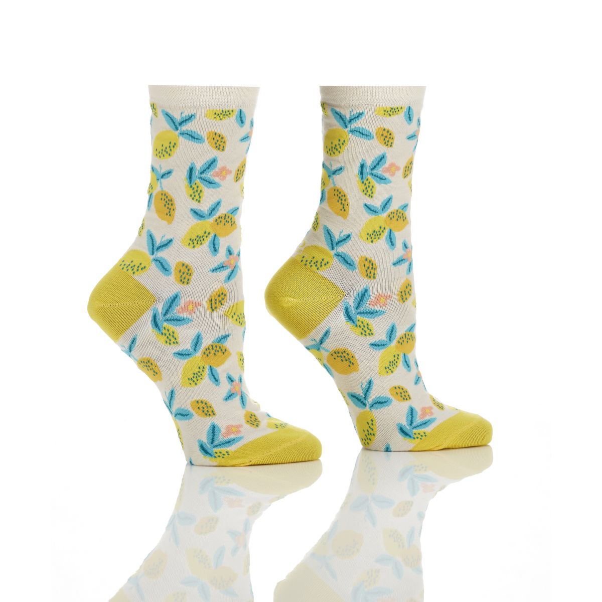 Women's Crew Sock, Lemons