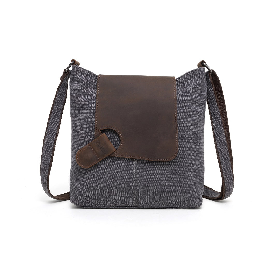 Bolso tote con ribete de piel
