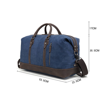 Bolsa de lona con ribete de piel