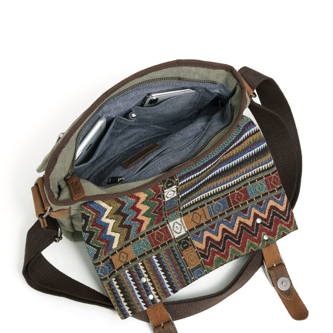 Bolso Bandolera Pequeño con Diseño Azteca