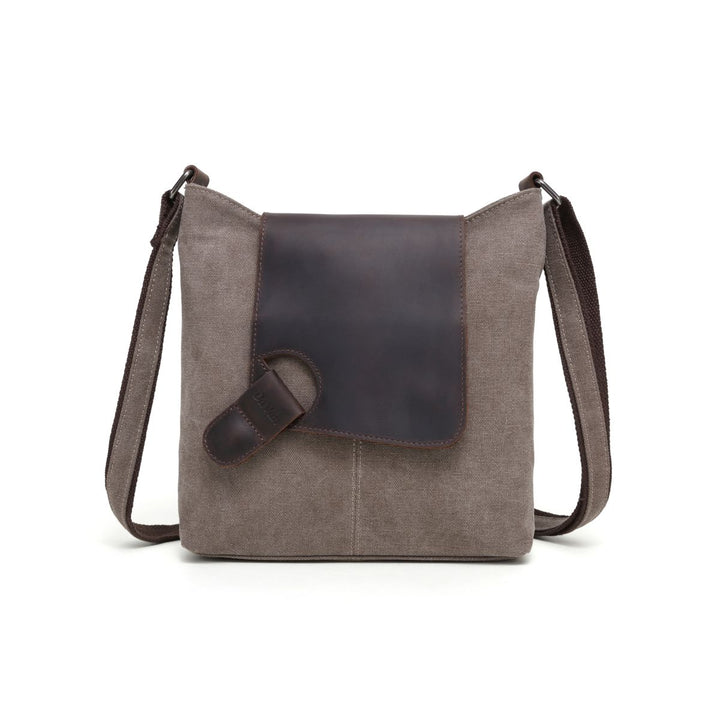 Bolso tote con ribete de piel