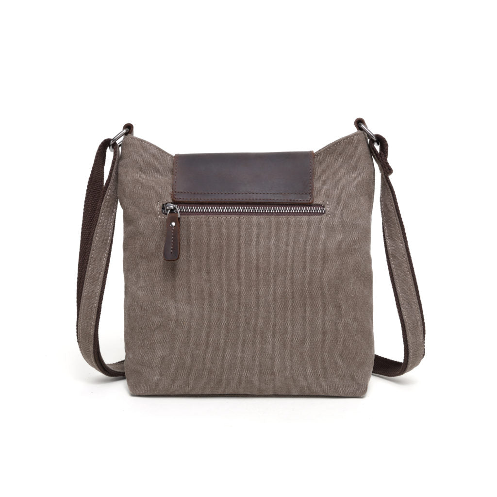 Bolso tote con ribete de piel