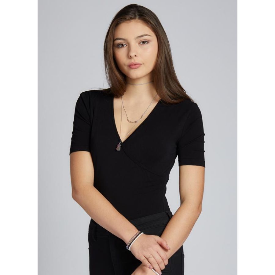 Short Sleeve Wrap Bodysuit